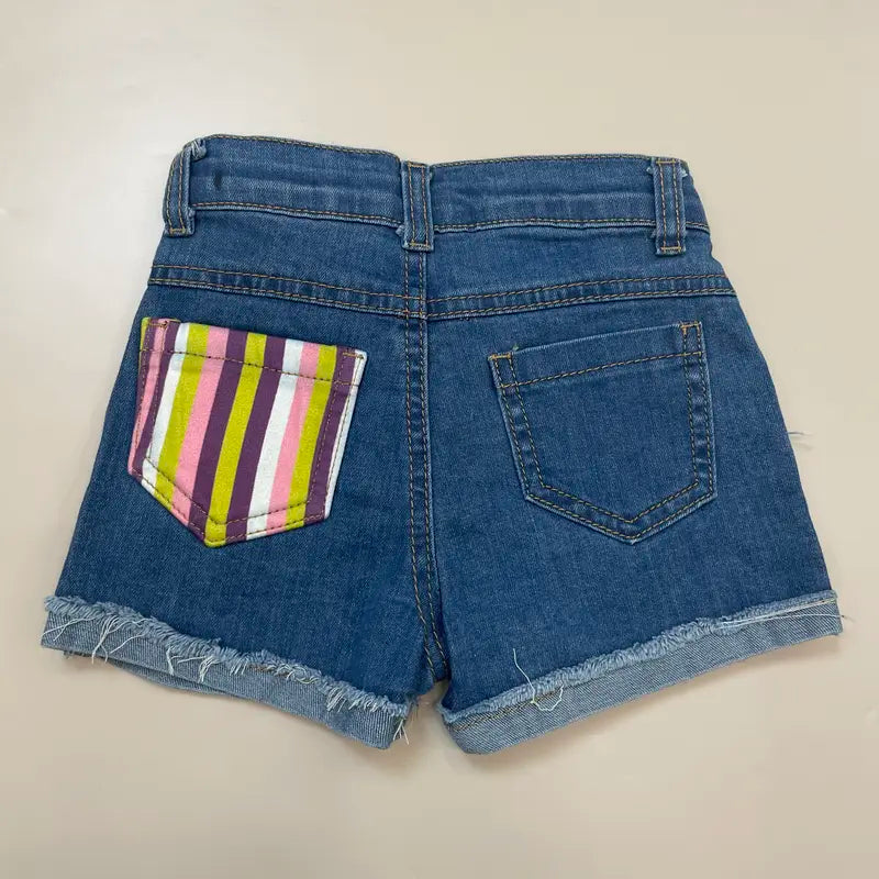 Girl Summer Denim Shorts Leopard Summer Bottom Adjustable Waist