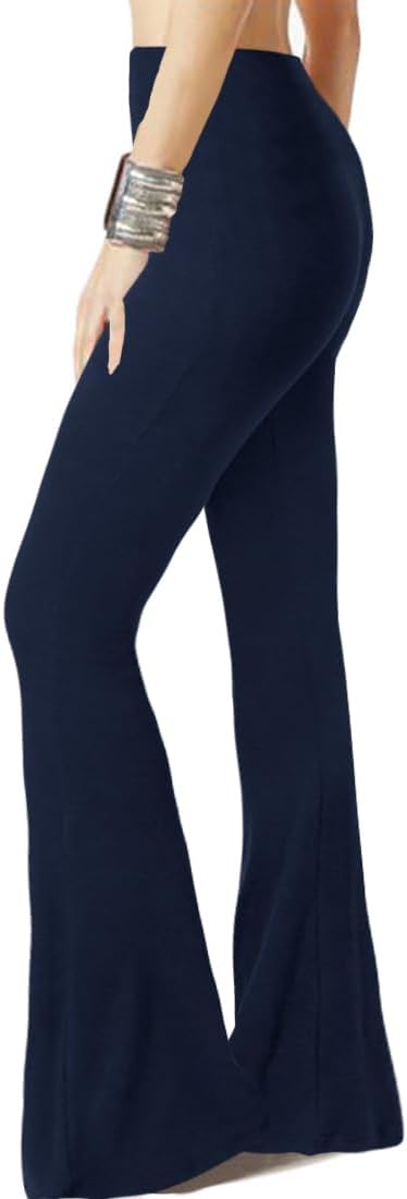 WSPLYSPJY Women's Print Stretch Bell Bottom Flare Palazzo Pants Trousers