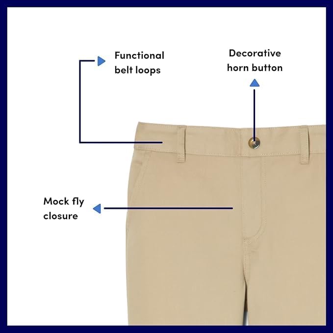 French Toast Girls' Pull-On Straight Fit Stretch Twill Pant