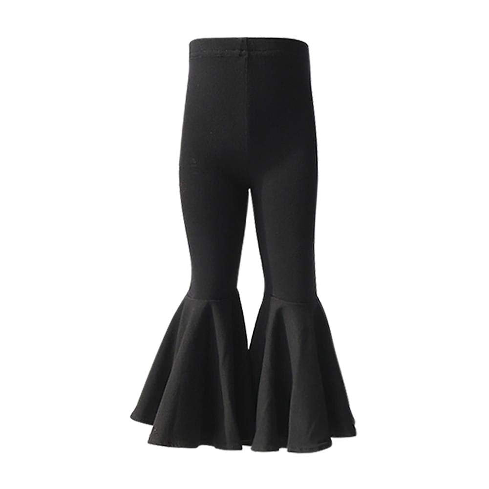 IWEMEK Toddler Baby Girls Ruffle Leggings Bell Bottom Flare Pants Cotton High Waist Stretch Birthday Workout Yoga Trousers