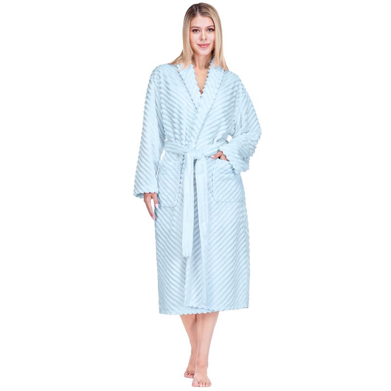 PAVILIA Women's Ribbed Fleece Bathrobe - Soft, Breathable Women's Sleepwear & Loungewear Dressing Gown, Soft Breathable Sleepwear