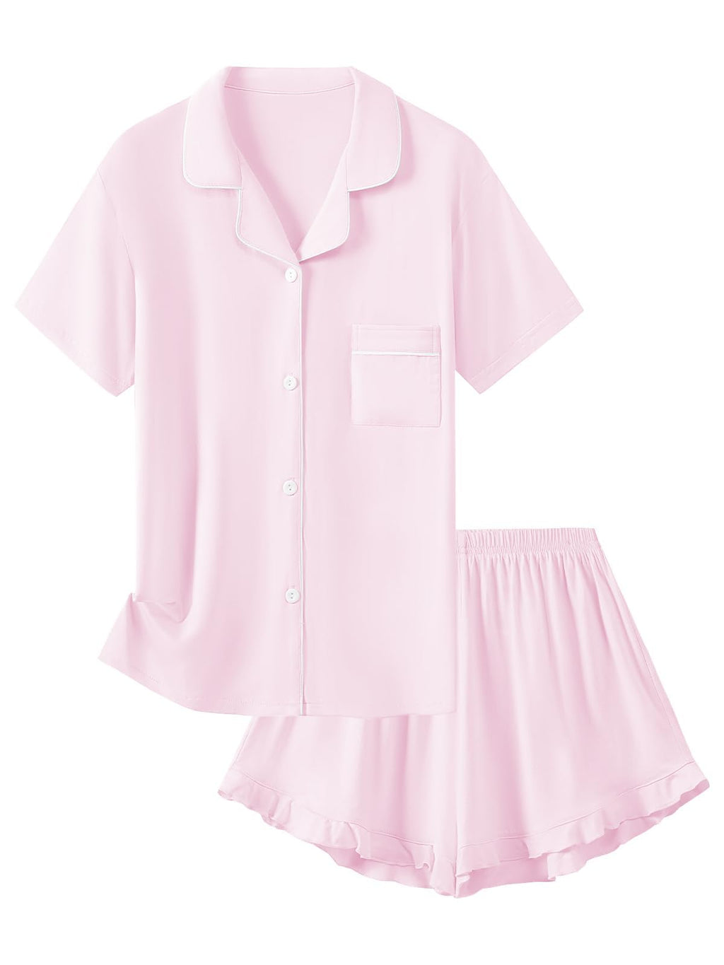 Schbbbta Girls Pajamas Set 2 Piece Button Down Pjs Soft Ruffle Sleepwear Loungewear