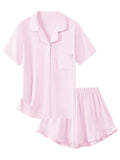Schbbbta Girls Pajamas Set 2 Piece Button Down Pjs Soft Ruffle Sleepwear Loungewear