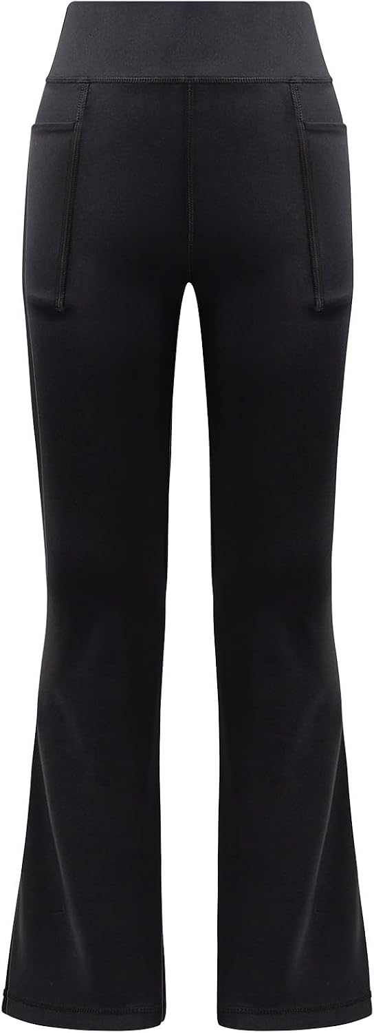 DIPUG Girls Flare Leggings with Pockets Kids Bell Bottom Yoga Dance Pants