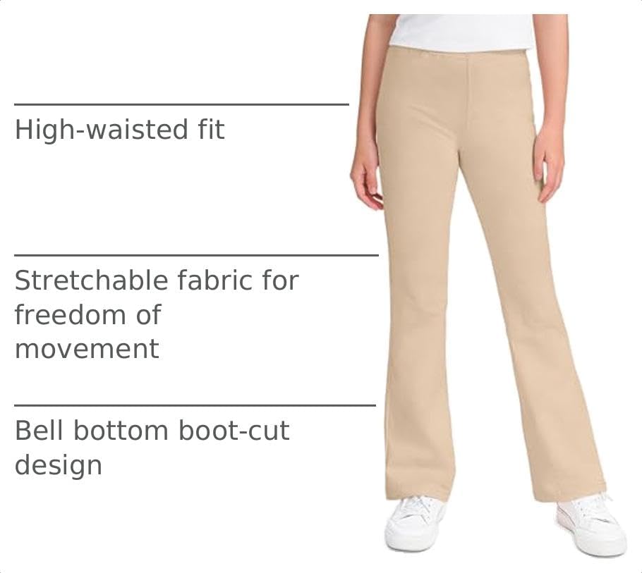 KEREDA Girls Flare Leggings School Uniform Pants for Kids Bell Bottoms