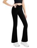 Gnainach Girls Leggings Cross Flare Yoga Pants High Waist Tights