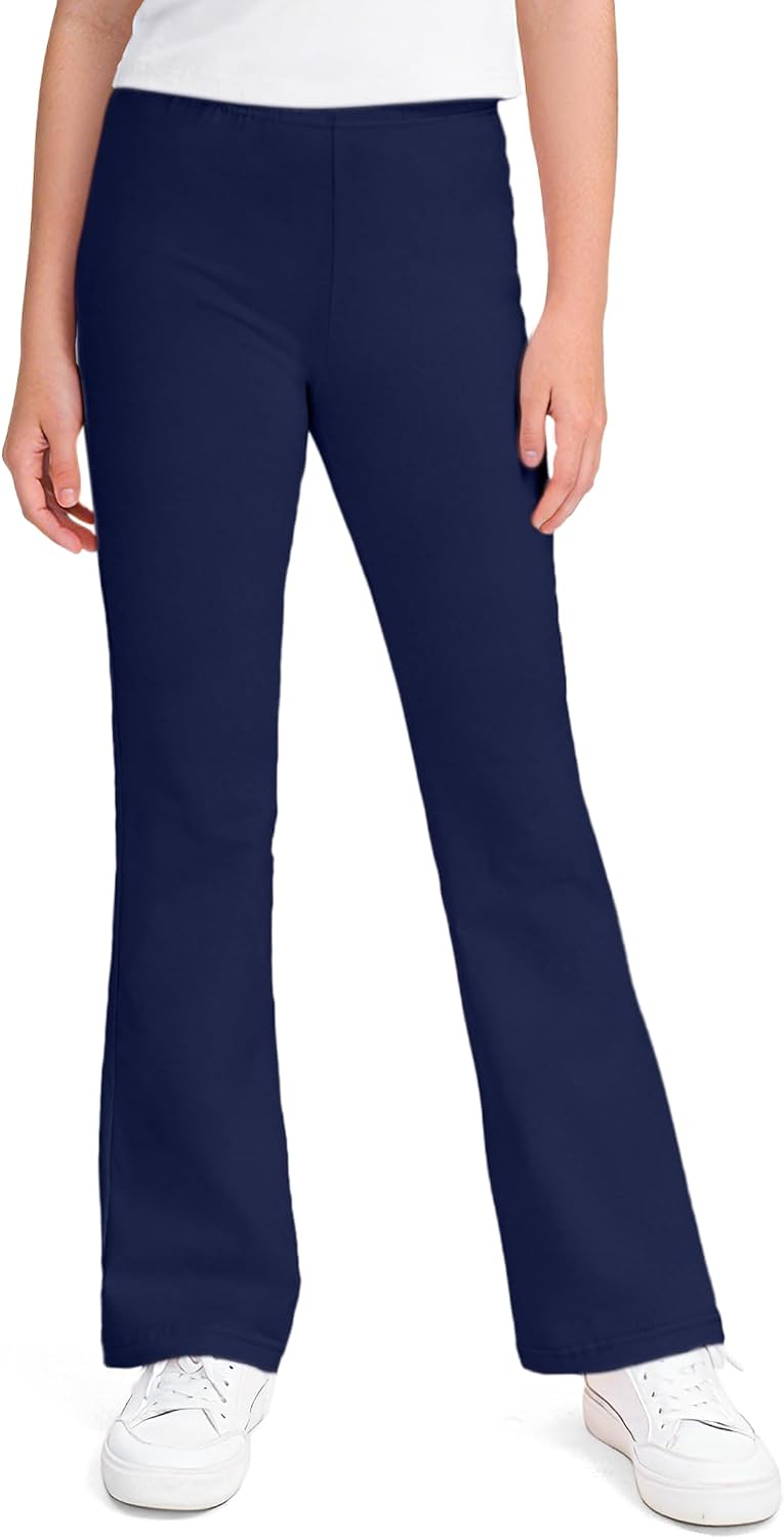 KEREDA 3 Pack School Uniform Pants for Girls Flare Bell Bottoms Leggings