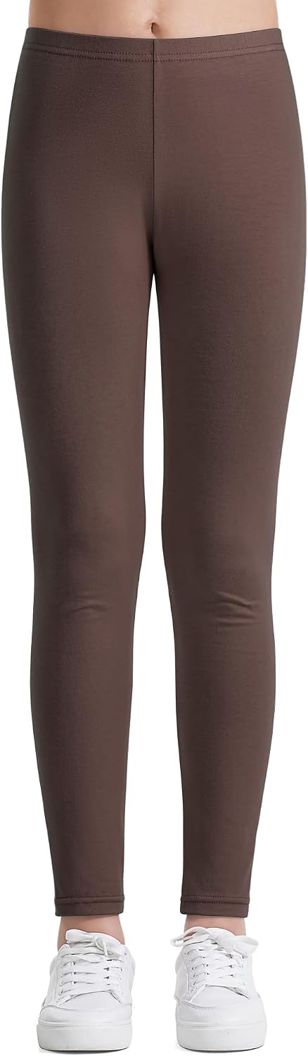Auranso Girls Leggings Kids Basic Full Length Cotton School Uniform Pants