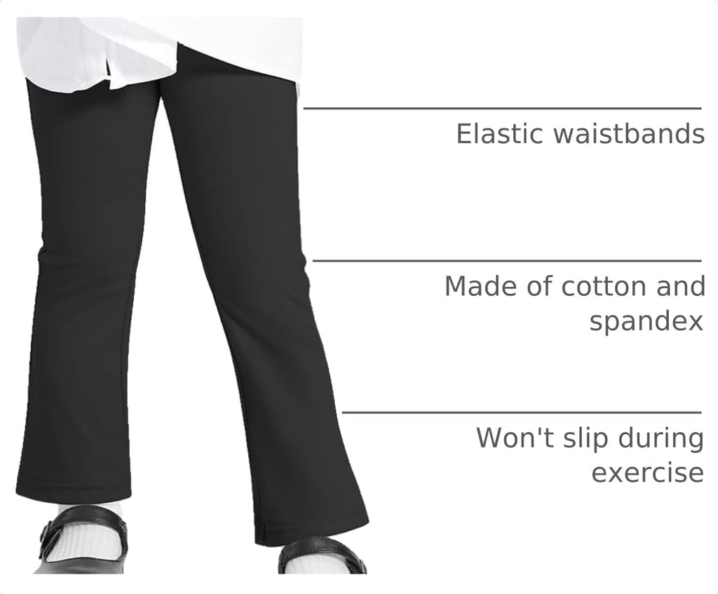 3 Pack Baby Girls Flare Leggings Toddler Bell Bottoms Pants Infant Girl Soft Cotton Clothes Size 18M-5T