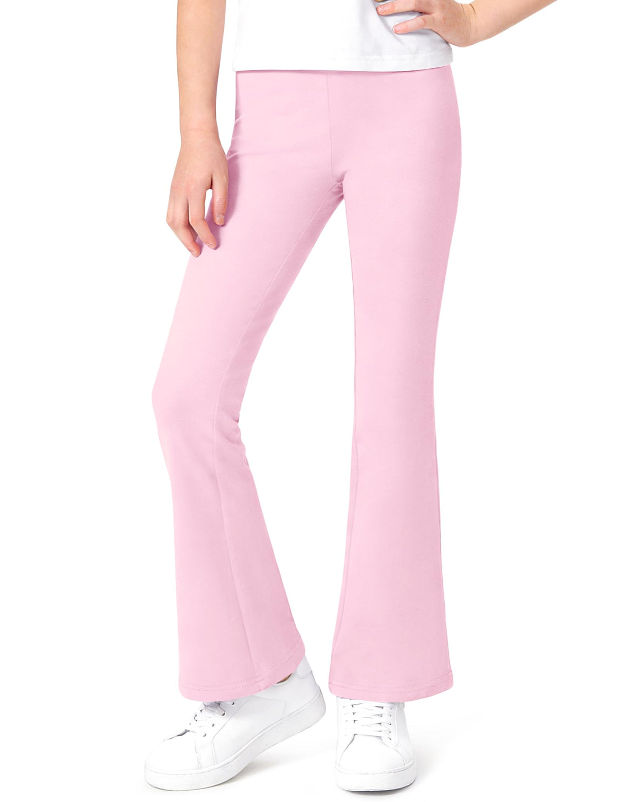 Auranso Girls Flare Leggings School Uniform Pants Kids Cotton Bell Bottoms