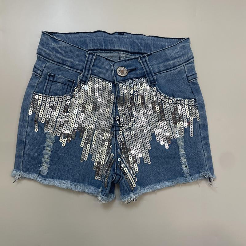 Girl Summer Denim Shorts Leopard Summer Bottom Adjustable Waist
