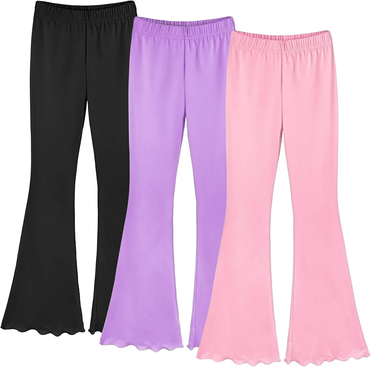 ZukoCert Girls Flare Leggings, Mid Waist Bell Bottom Pants for Kids, Kids Flare Pants Size 4-13Y