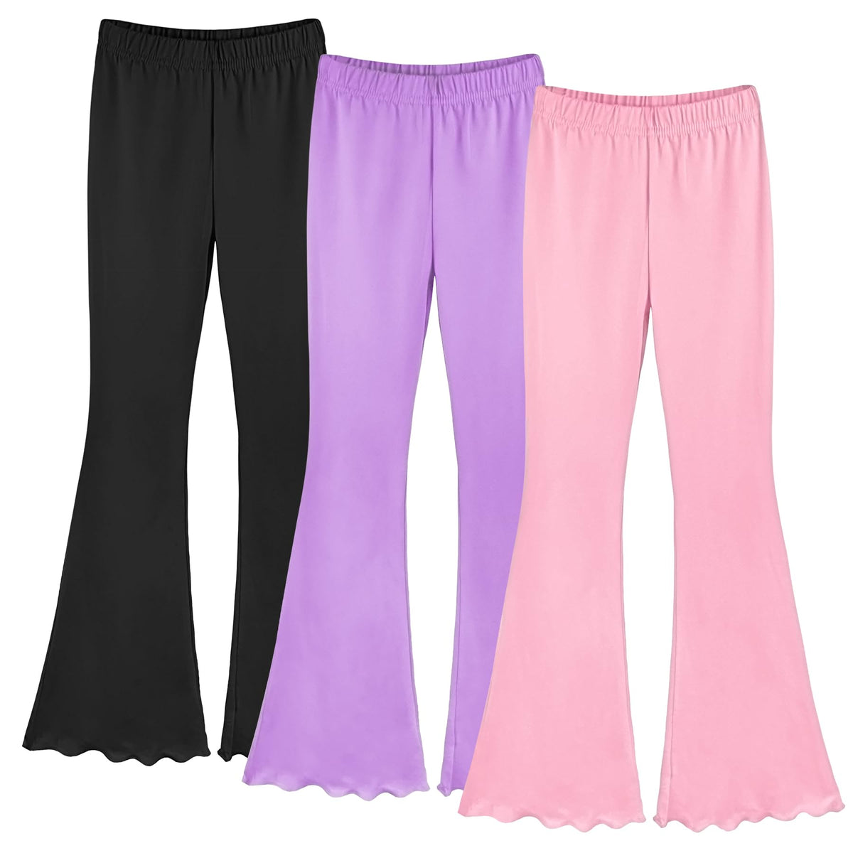 ZukoCert Girls Flare Leggings, Mid Waist Bell Bottom Pants for Kids, Kids Flare Pants Size 4-13Y