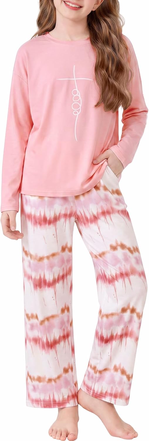 Arshiner Girls Pajamas Cute Long Sleeve and Pants Pjs Set Kids Sleepwear