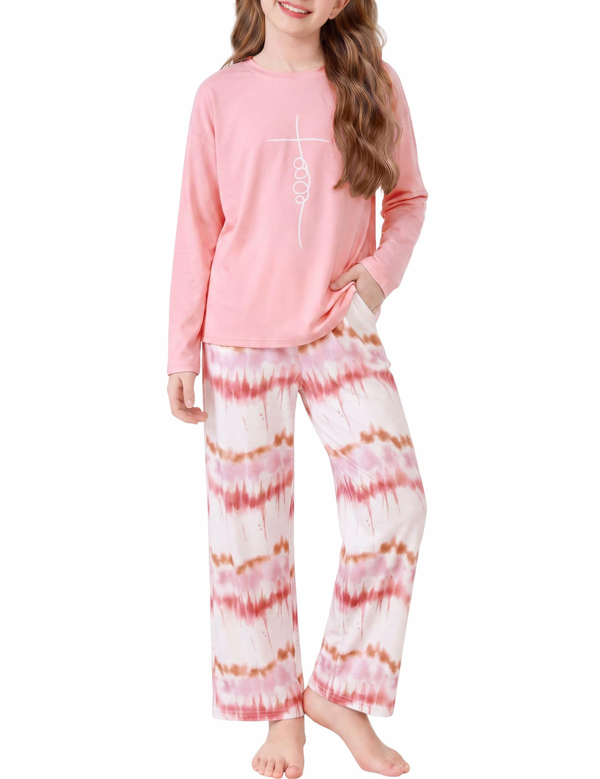 Arshiner Girls Pajamas Cute Long Sleeve and Pants Pjs Set Kids Sleepwear