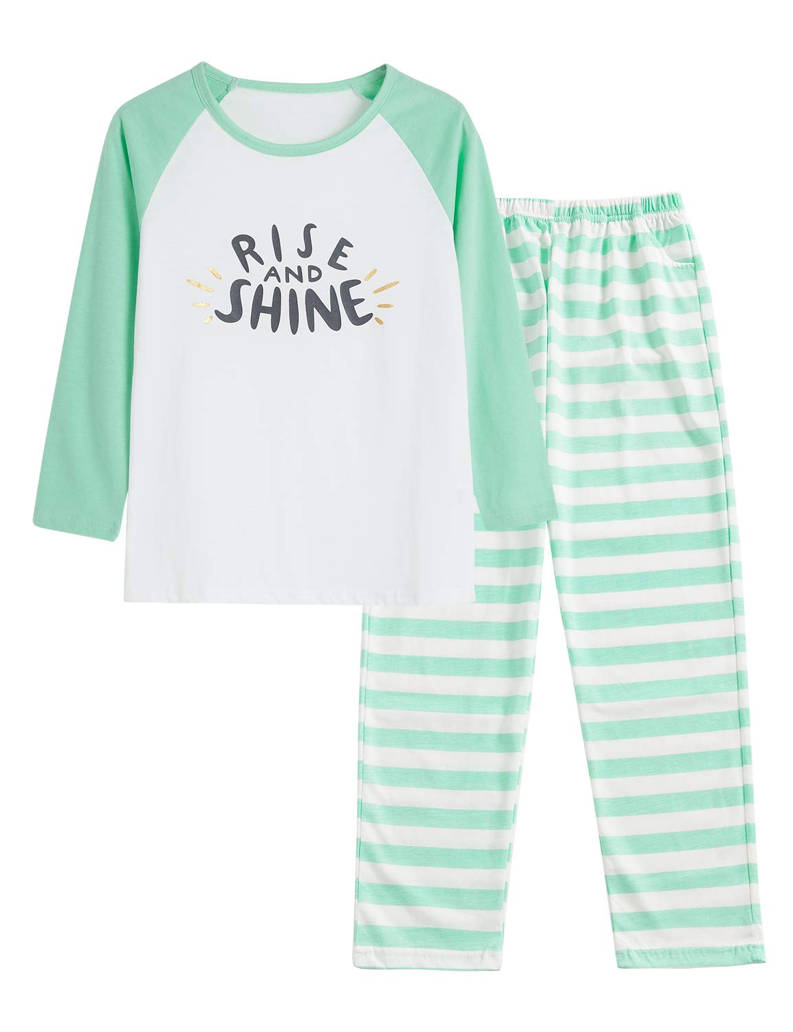 Cozchique Girls 2-Piece Adorable Cartoon Print Soft Pajama Set Size 6-18