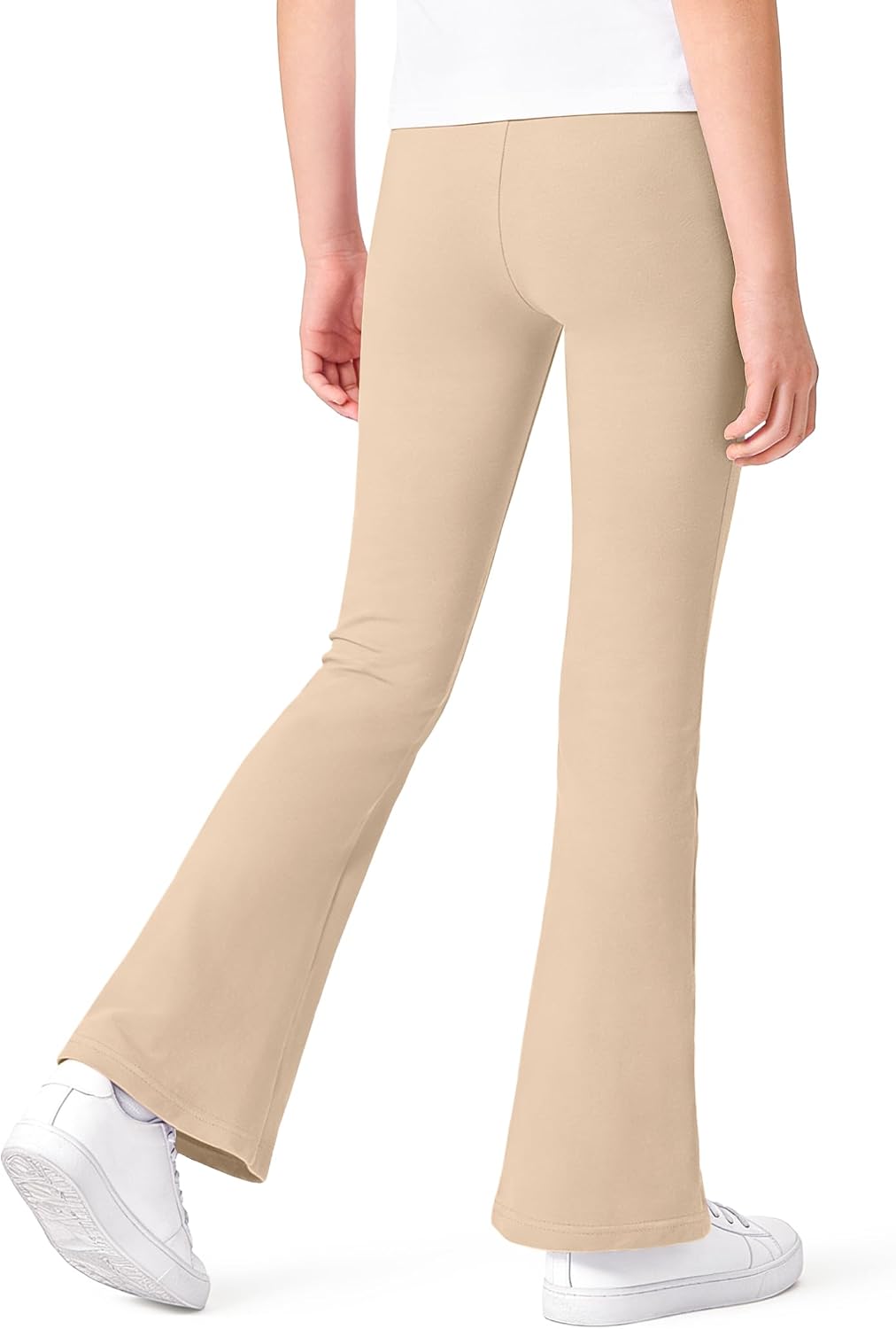 Auranso Girls Flare Leggings School Uniform Pants Kids Cotton Bell Bottoms