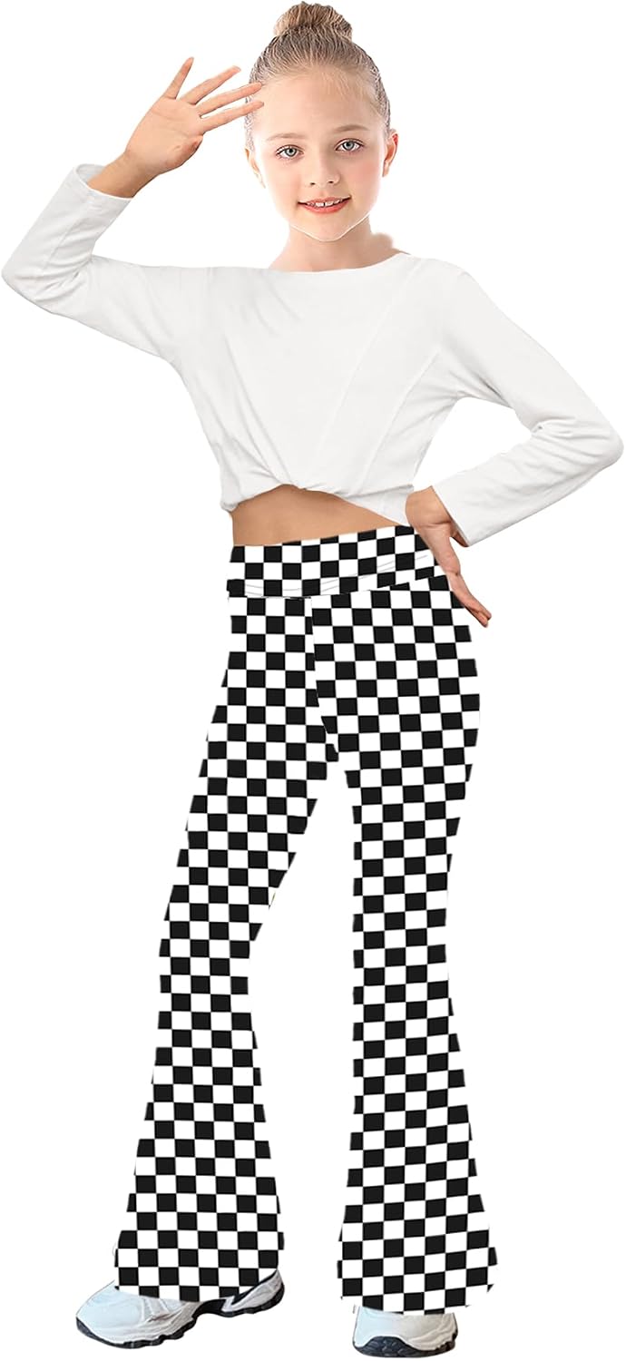WSPLYSPJY Women's Print Stretch Bell Bottom Flare Palazzo Pants Trousers