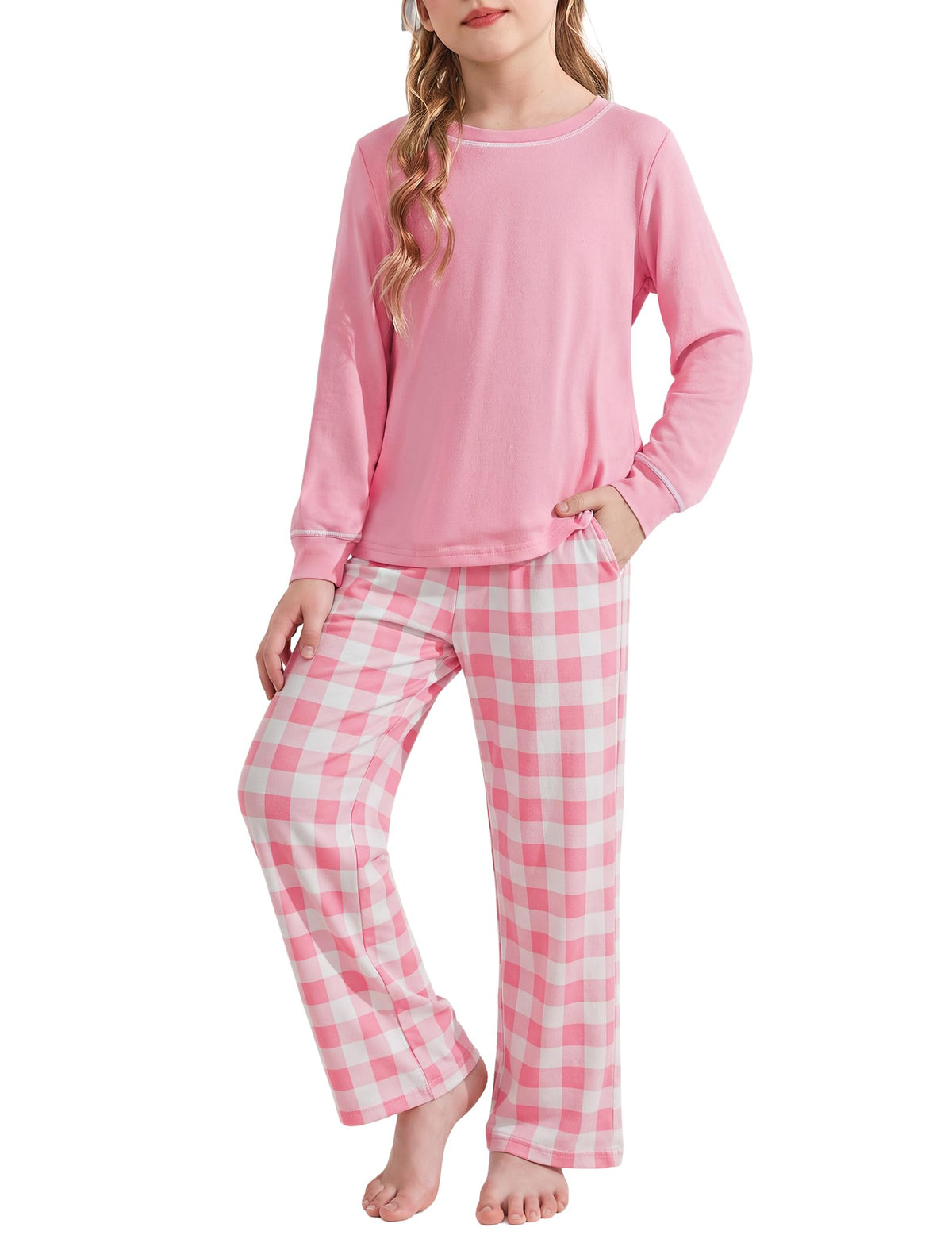 Arshiner Girls Pajamas Set 2 Piece Long Sleeve Sleepwear Cozy Pj Loungewear