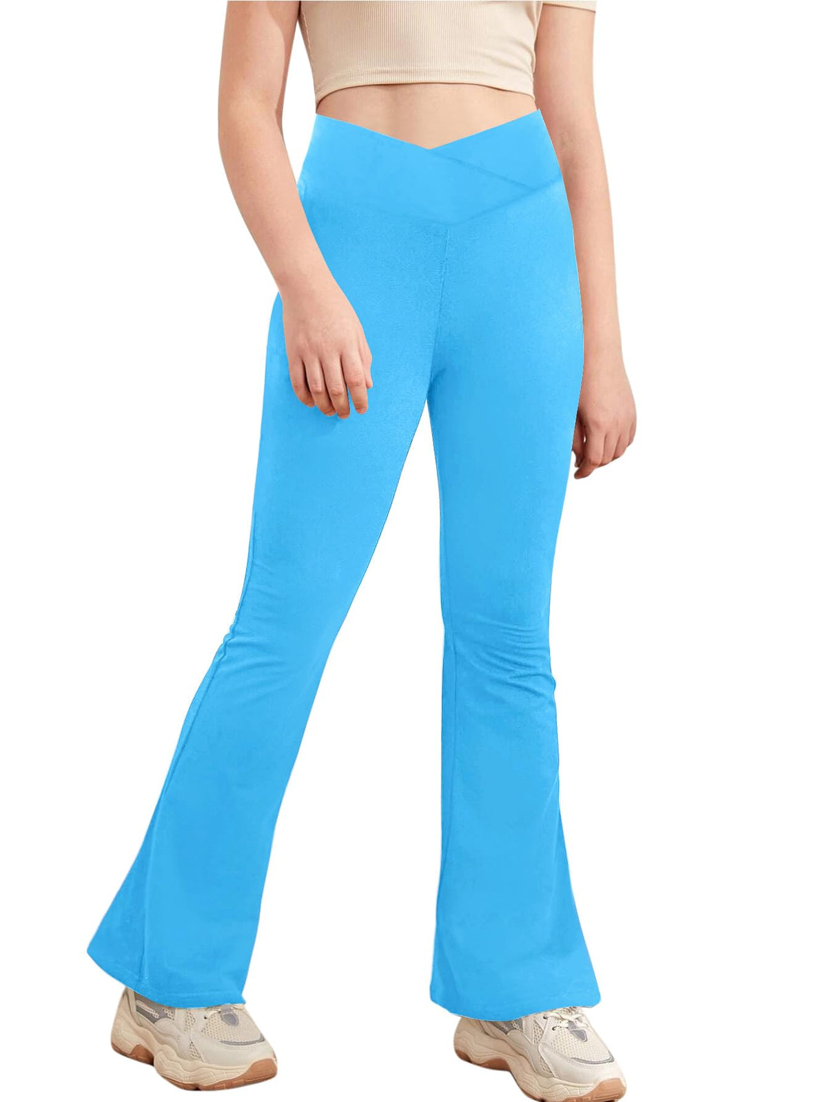 Esobo Girls Flare Leggings Kids High Waist Yoga Dance Pants Bell Bottoms