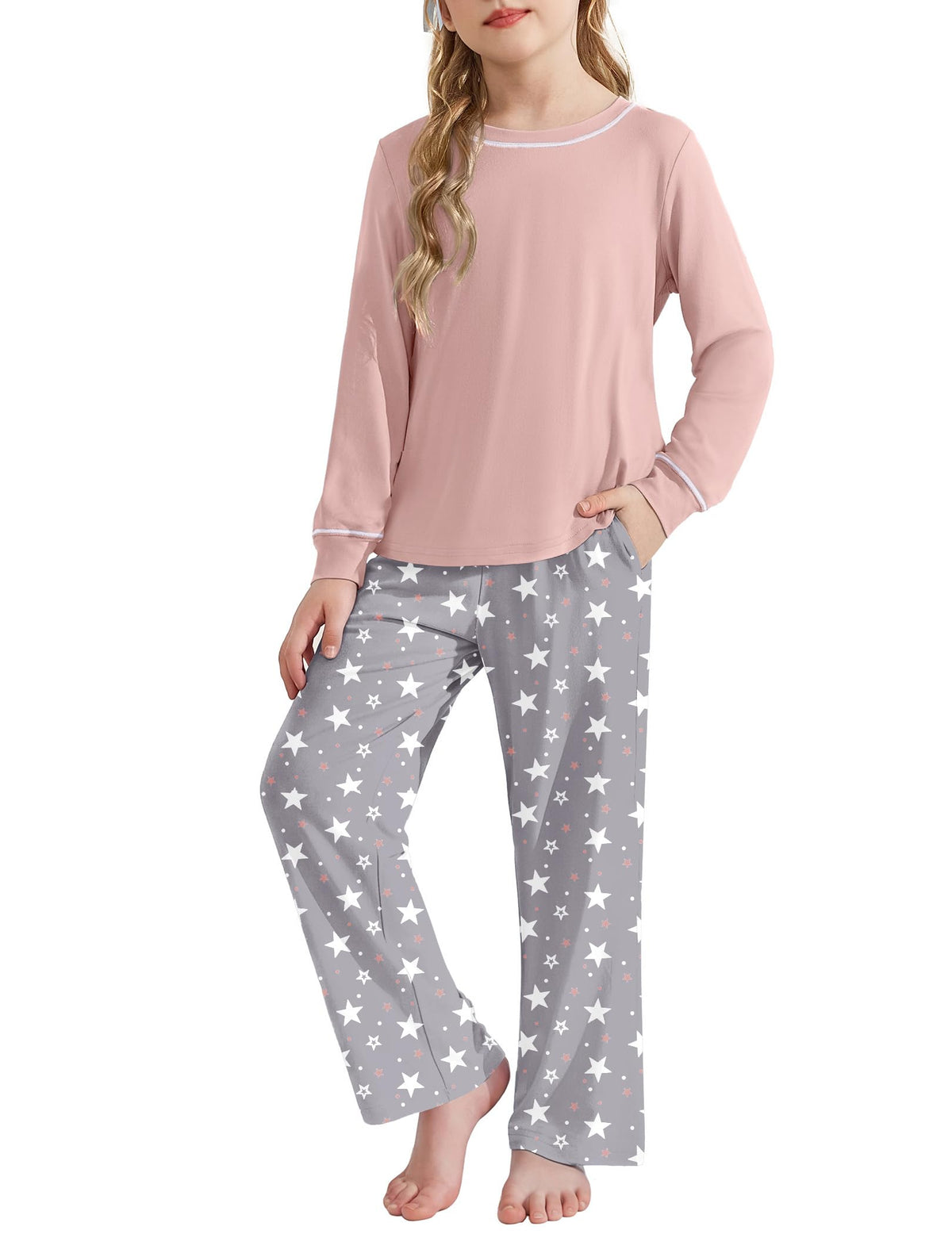 Arshiner Girls Pajamas Set 2 Piece Long Sleeve Sleepwear Cozy Pj Loungewear