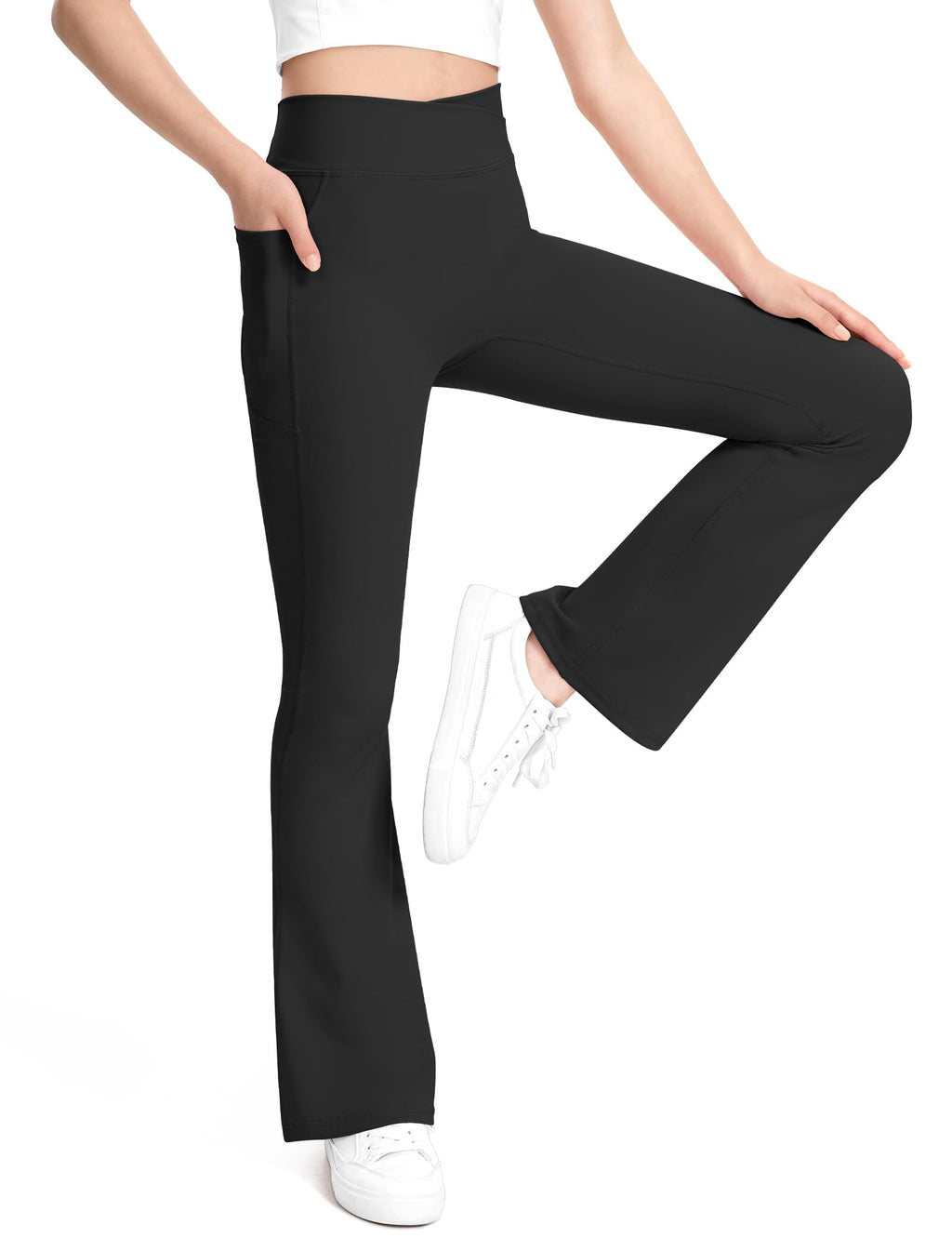 KEREDA Girls Flare Leggings High Waist Bell Bottoms for Kids Yoga Pants