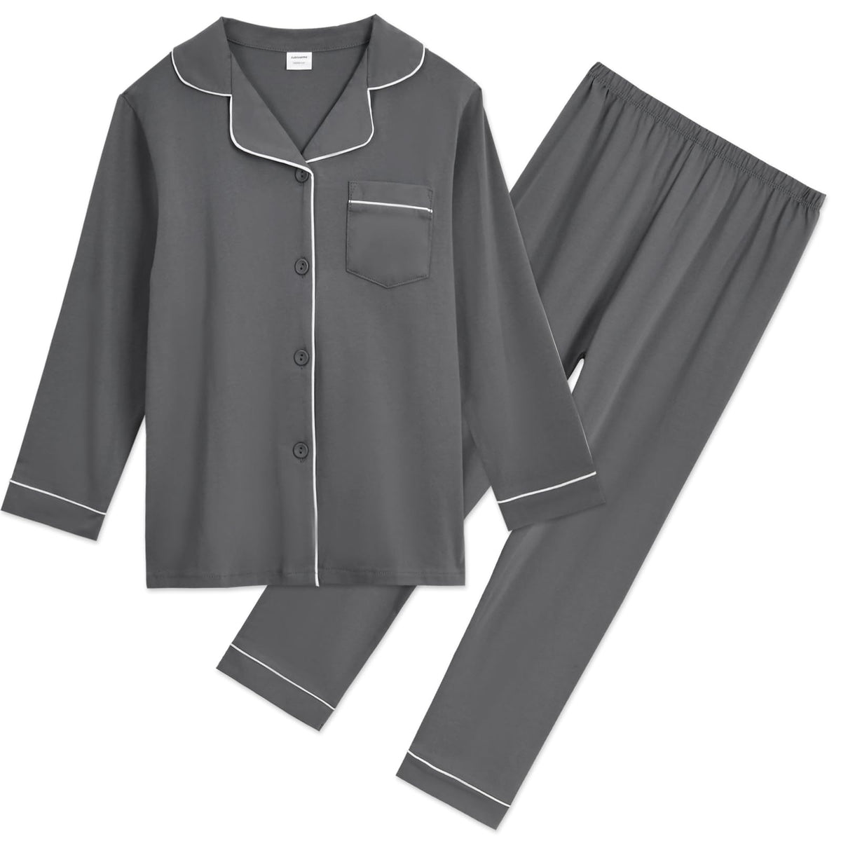 Aablexema Unisex Kids Pajamas Set Button-Down Long Sleeve for Boys Girls