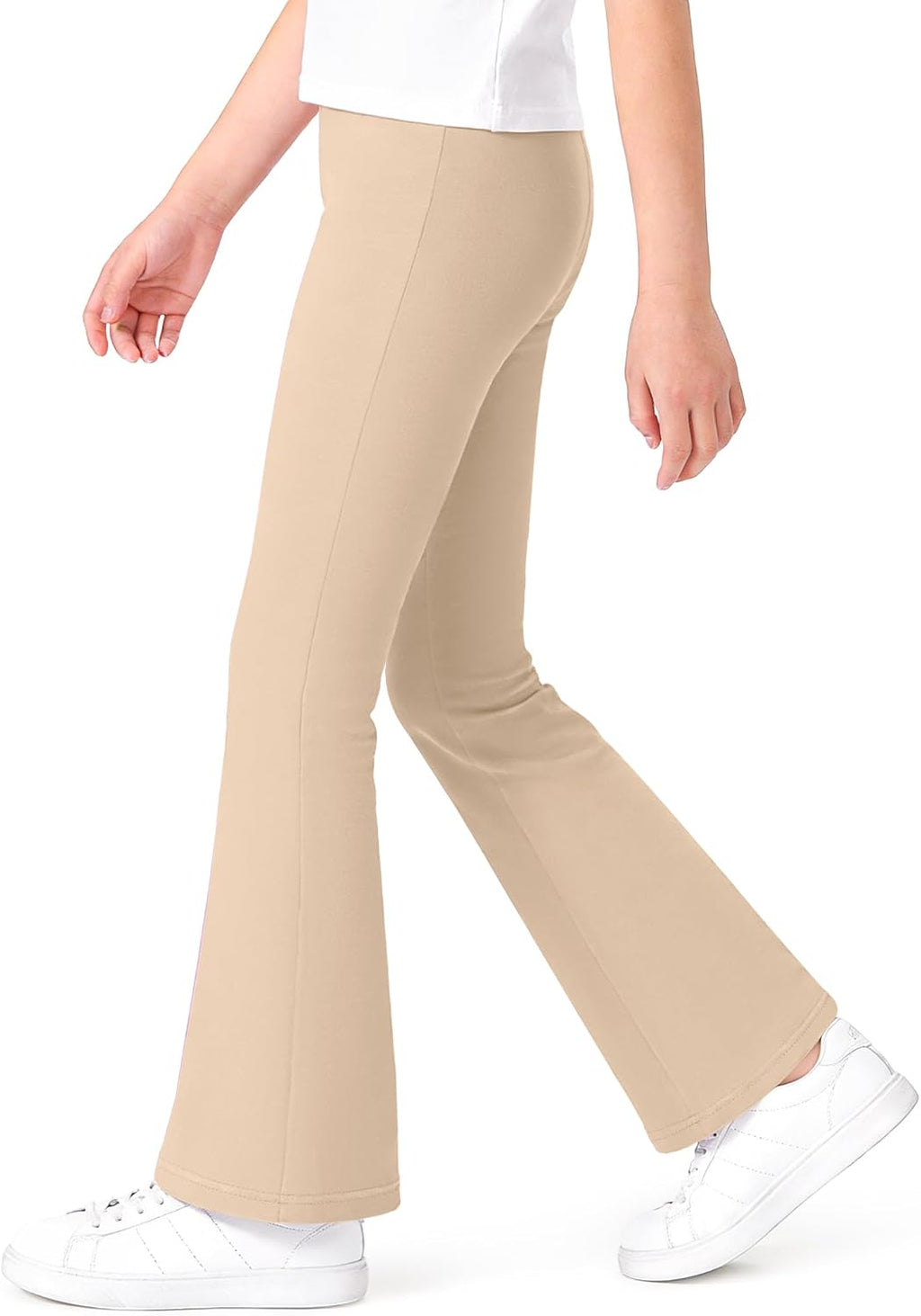 Auranso Girls Flare Leggings School Uniform Pants Kids Cotton Bell Bottoms