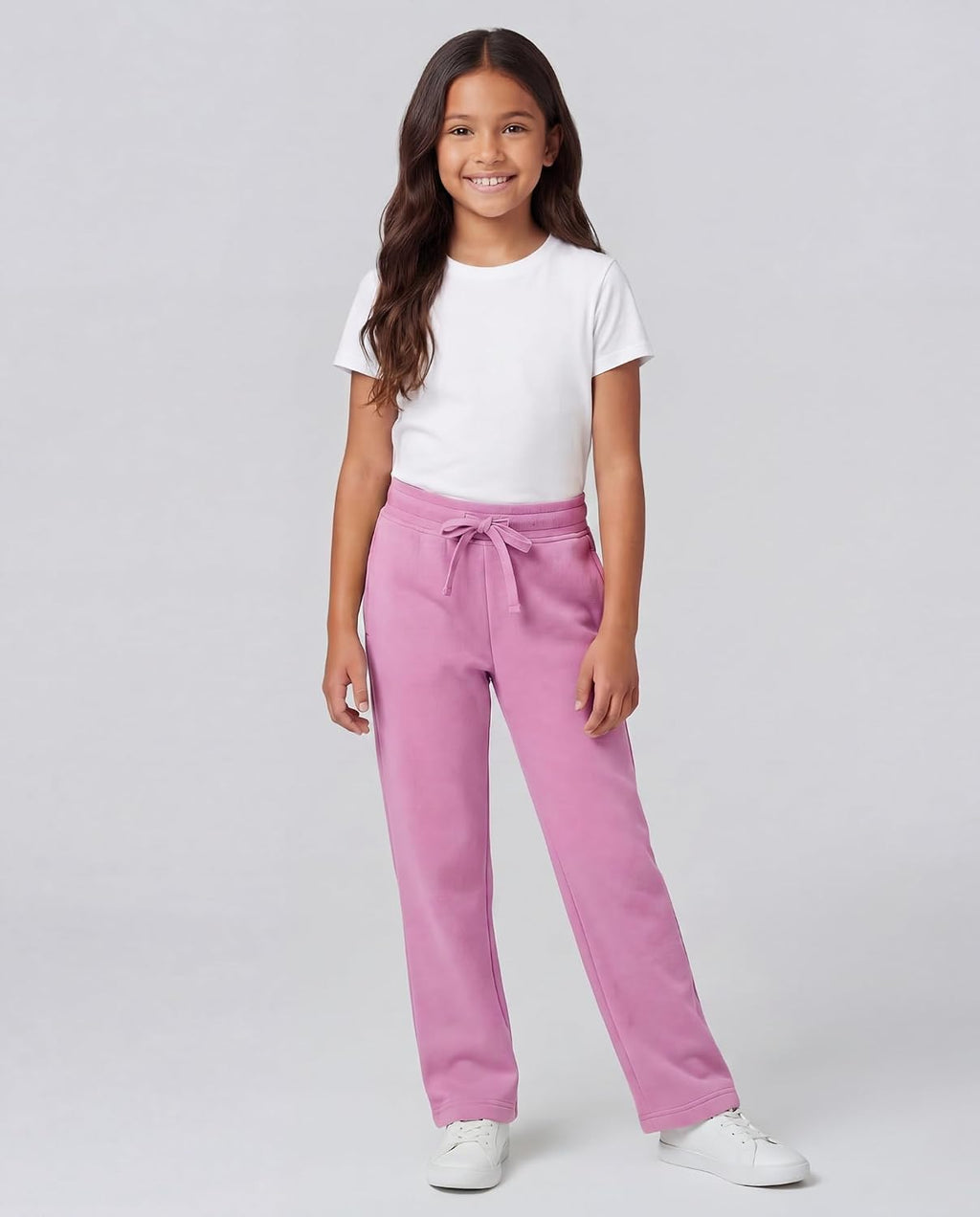 3 Pack Girls' Fleece Sweatpants Open Bottom Pants Kids Teens Tween School