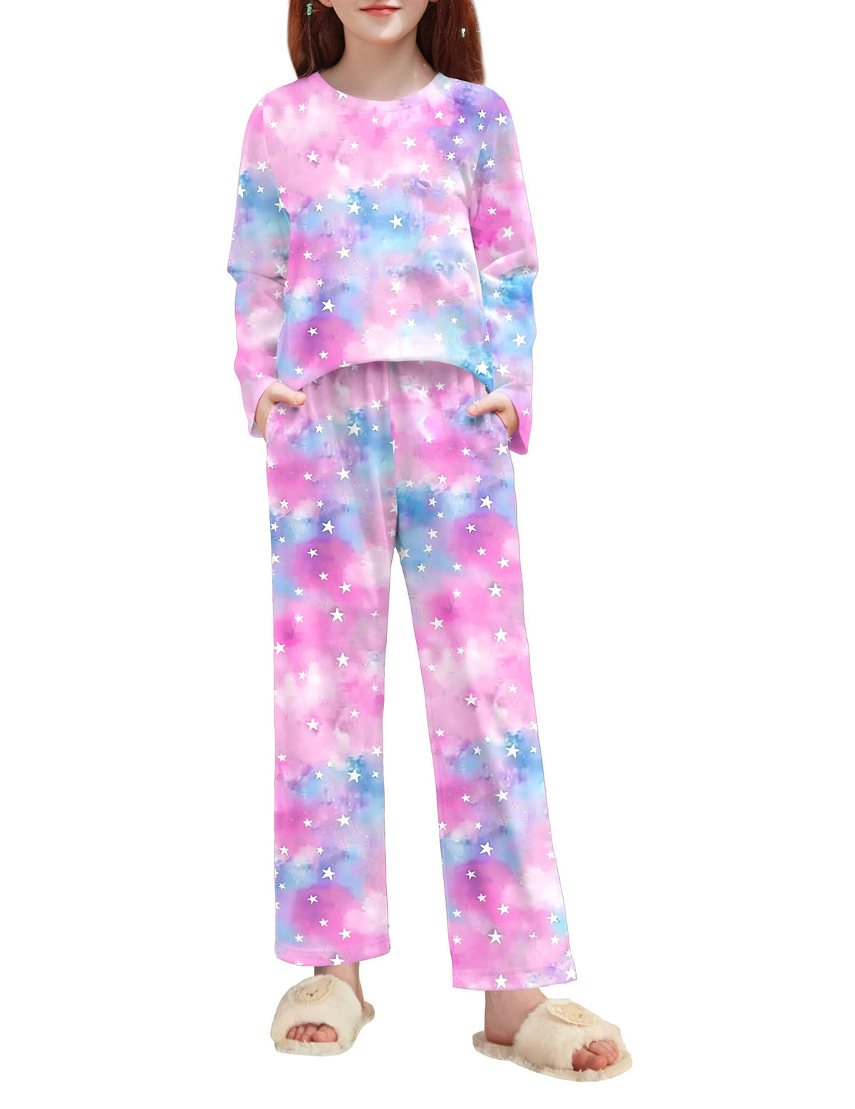 Arshiner Pajamas Set for Girls Long Sleeve & Pants Pjs Soft Lounge Sets