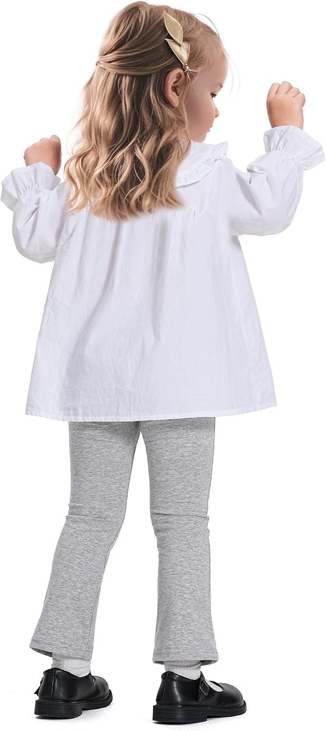 Witwot 3 Pack Baby Girls Flare Pants Cotton Toddler Bell Bottom Leggings