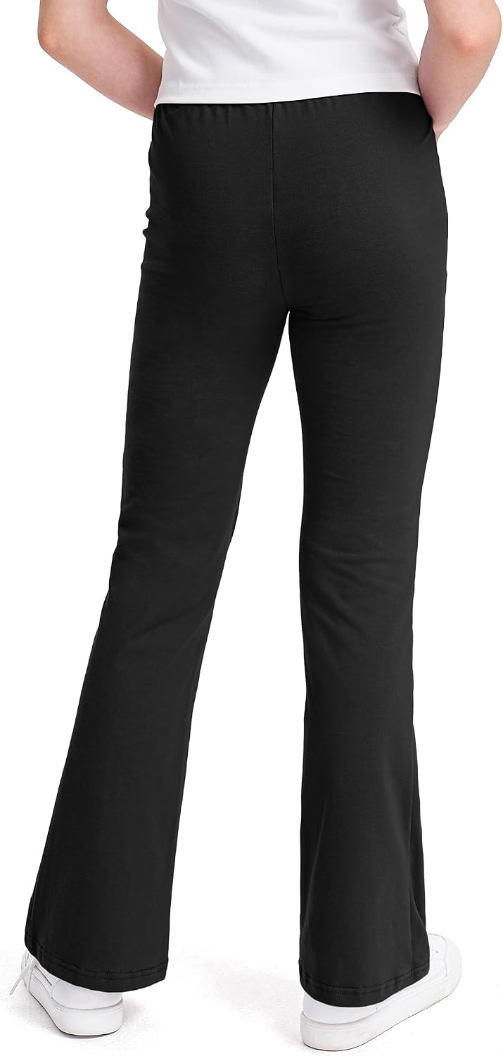 KEREDA 3 Pack School Uniform Pants for Girls Flare Bell Bottoms Leggings