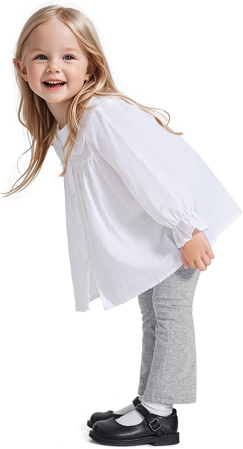 Witwot 3 Pack Baby Girls Flare Pants Cotton Toddler Bell Bottom Leggings