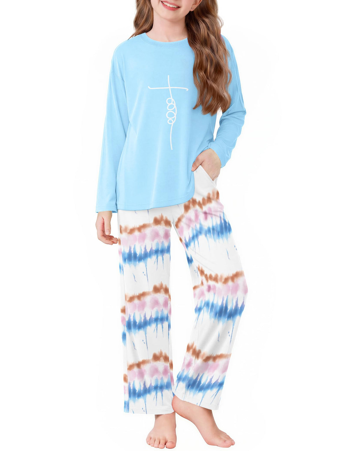 Arshiner Girls Pajamas Cute Long Sleeve and Pants Pjs Set Kids Sleepwear