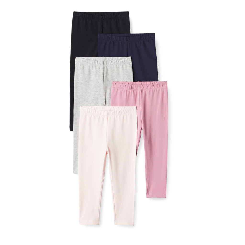Amazon Essentials Girls' Cotton Stretch Leggings, Multipacks