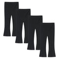 4 Pack Girls Flare Leggings Ribbed Cotton Pants Bell Bottoms
