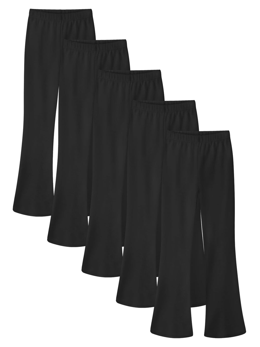 Resinta 5 Pack Girls Flare Leggings Cotton Blend Soft Flared Pants 5-14Y