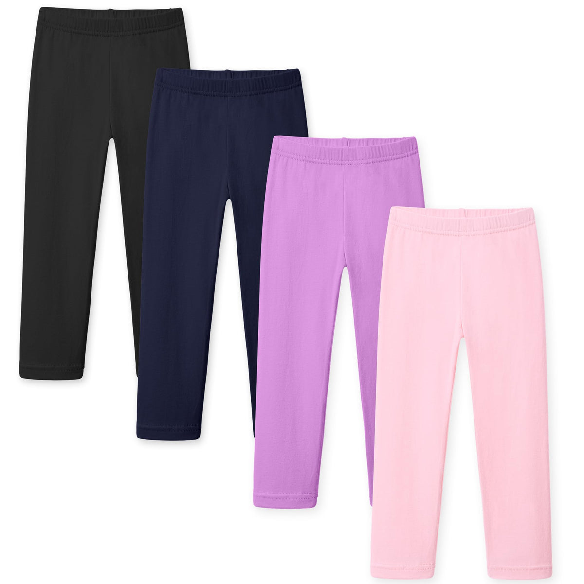 4 Pack Toddler Girl Leggings Girls Cotton Basic Solid Color Pants