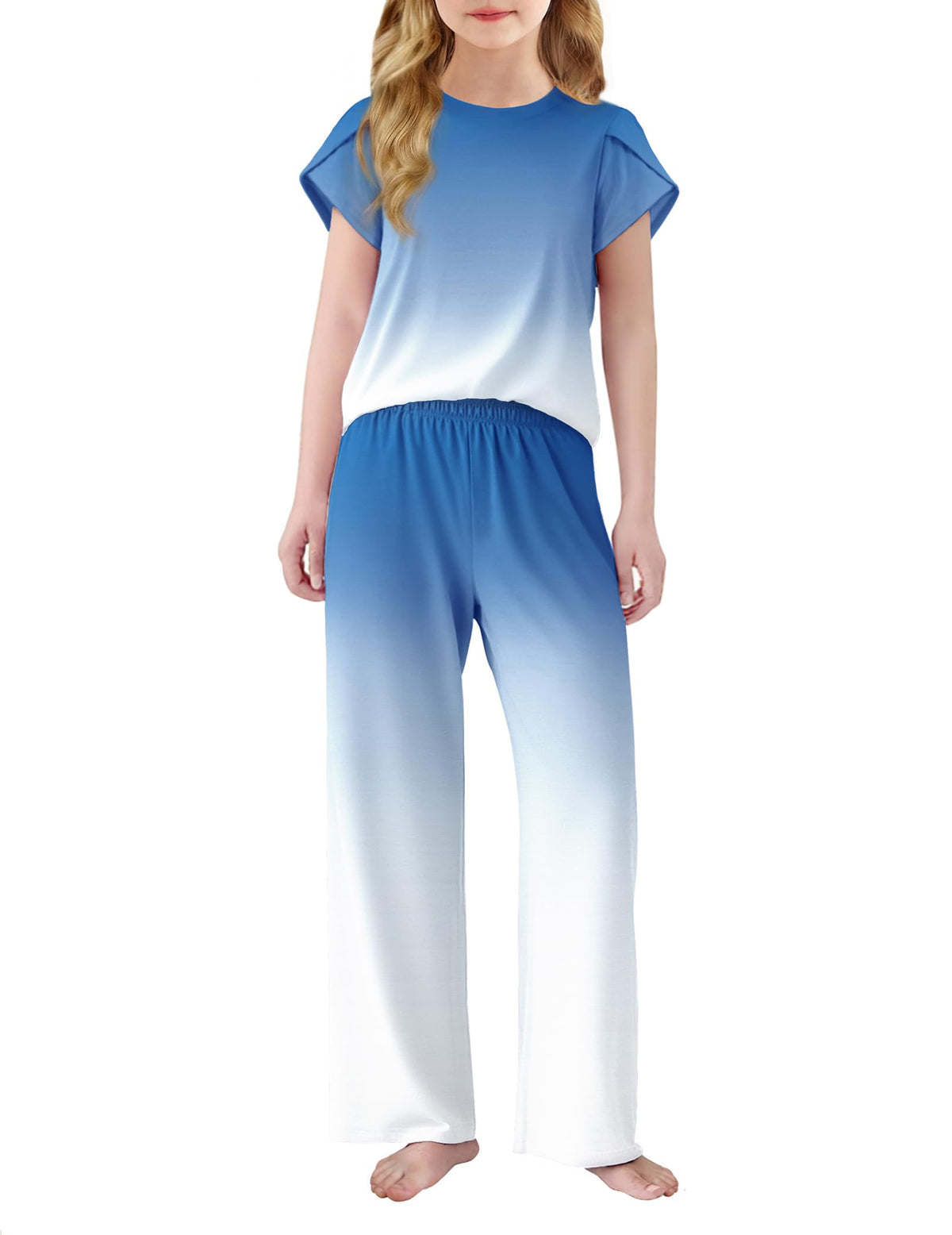 Arshiner Pajamas for Girls Short Sleeve Long Pants Pjs Cute Soft Lounge