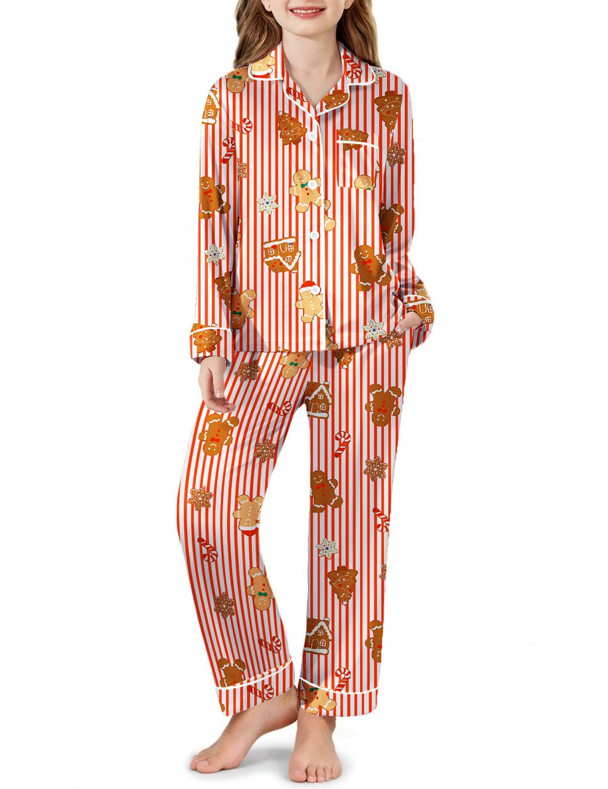 Arshiner Girls Pajamas Satin Pajama Set 2 Piece Pjs Button Down Sleepwear