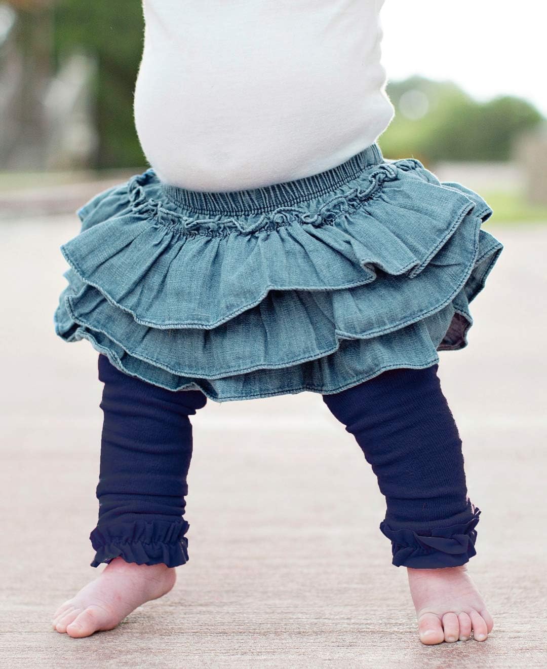 RuffleButts Baby/Toddler Girls Ruffle Tights - Footless Ruffled Tights