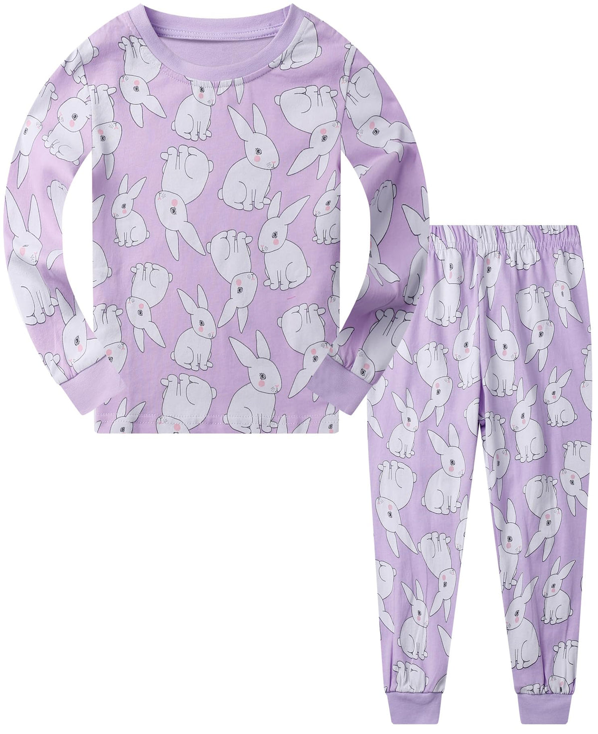 Popshion Little Girls Mermaid Pajamas 2 Piece Set 100% Cotton Sleepwear Toddler Clothes for Kids Baby Ladybug Style PJs