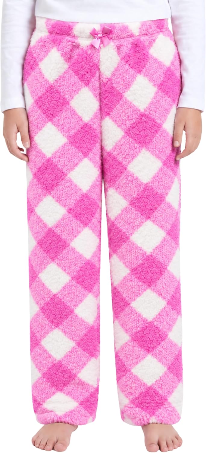 Just Love Girls' Plush Fleece Pajama Pants, Buffalo Plaid PJs