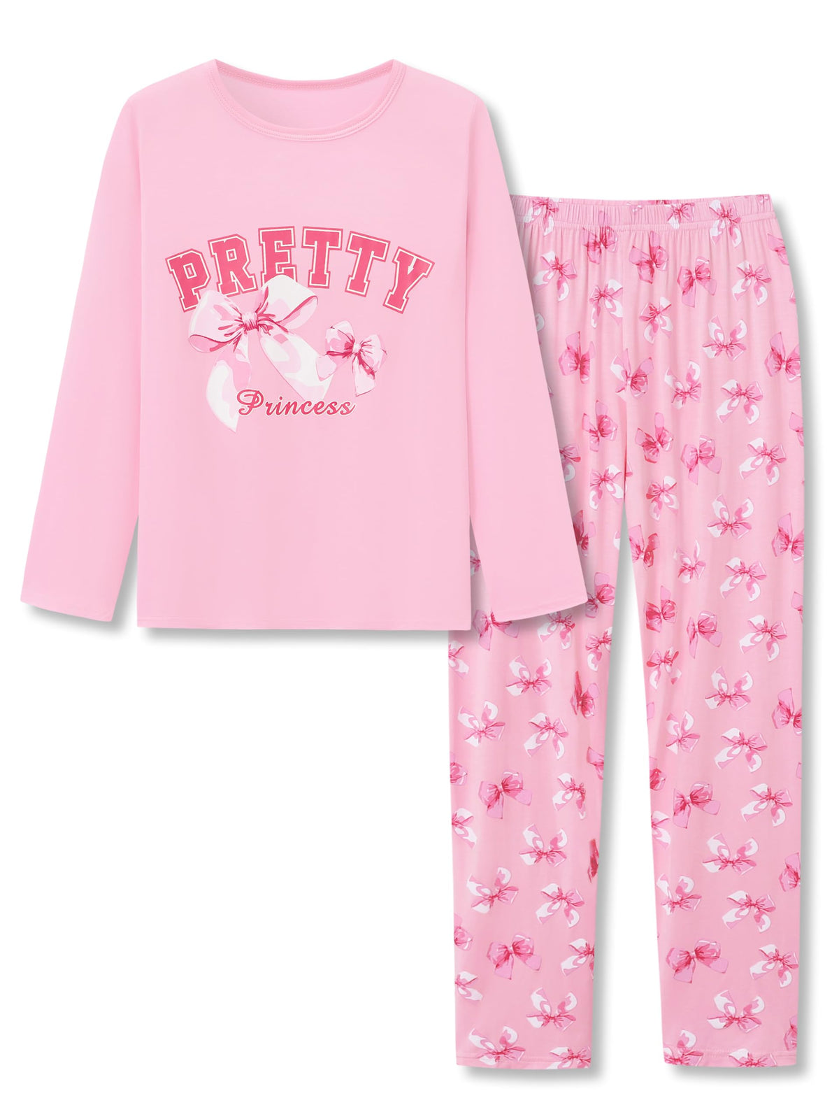 Tebbis Girls Modal Pajamas Cute Print Long Sleeves & Pants Sizes 6-18