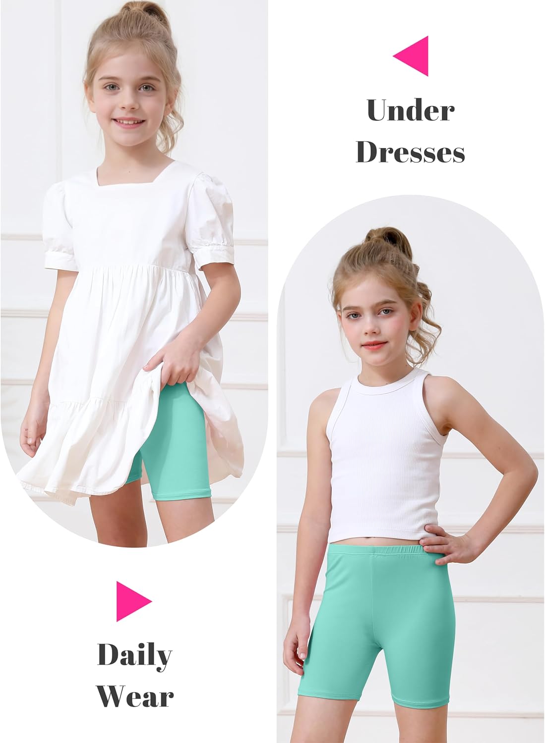 10 Pack Girls Bike Shorts Toddler Biker Cartwheel Under Dress Dance Shorts
