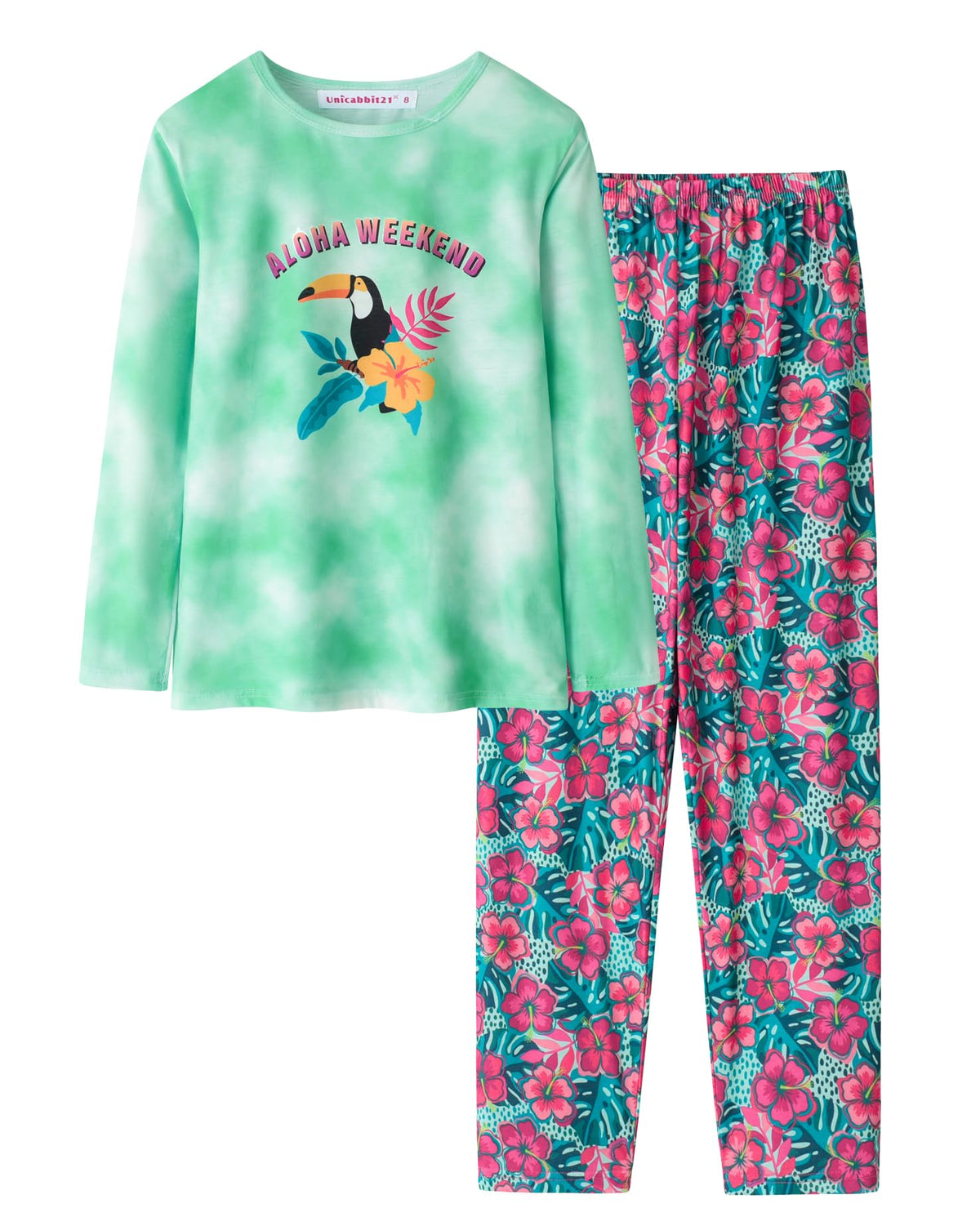Tie Dye Pajamas for Girls Soft Butterfly Sloth Fall Clothes Big Kids Sleepwear 2-Piece Long Sleeve Set Size 6-16