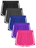 Resinta 5 Packs Toddler Girls Athletic Shorts Quick Dry Soccer Sports Short