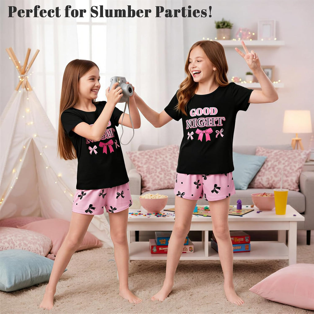 Play Tailor Girls Pajamas for Kids Summer Pjs Set Sleepwear for Teens 4-15Y