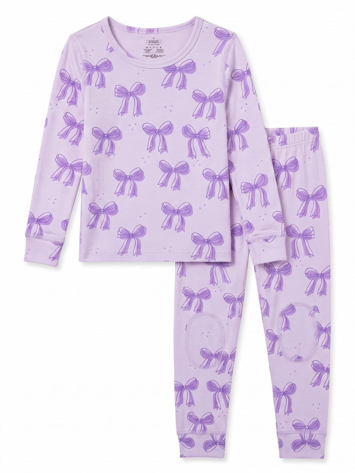 FIOBEE Toddler Girls Pajamas Set, Soft Viscose Long Sleeve Knee Patch PJs