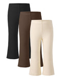 3 Pack Toddler Girl Flare Pants Baby Girls Ribbed Leggings Infant Bell Bottoms Clothes Size 18M-5T